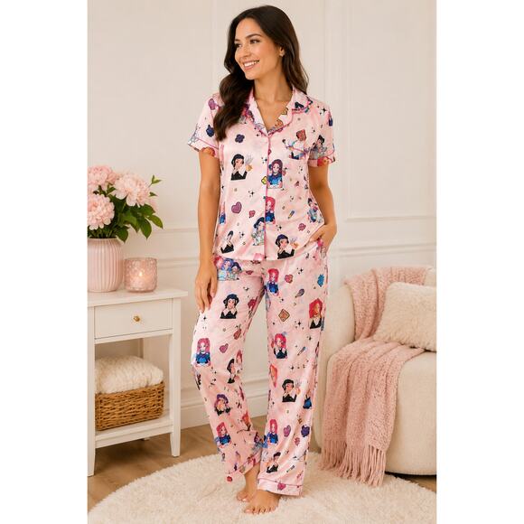 No brand Other - K-Pop Demon Hunters Pajama Set Adult Medium Pink Anime Sleepwear